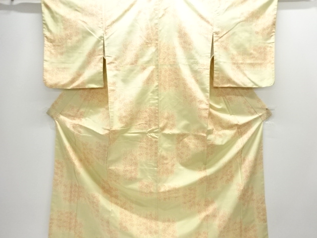 アンティーク　槍梅模様織出し十日町紬着物